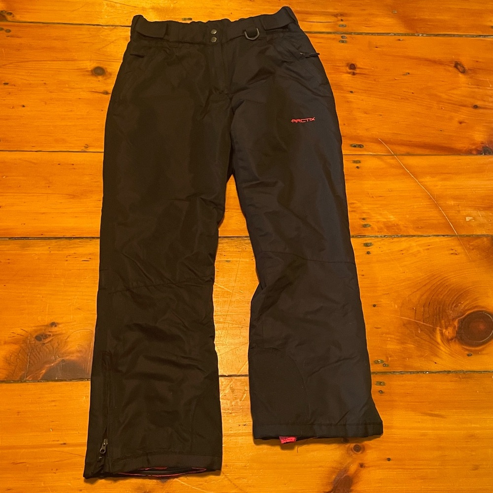 Black Snow Pants with Red Logo